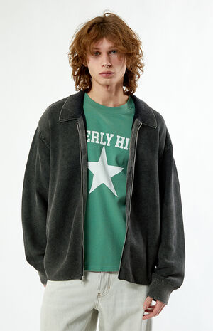 Black Zip Up Sweater image number 1