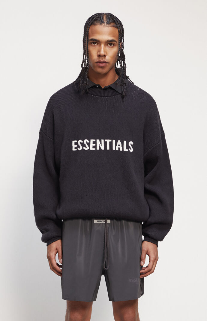 Essentials black top knit sweater