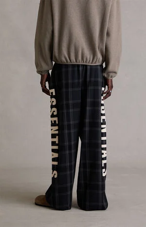 Vintage Black Plaid Lounge Pants image number 4
