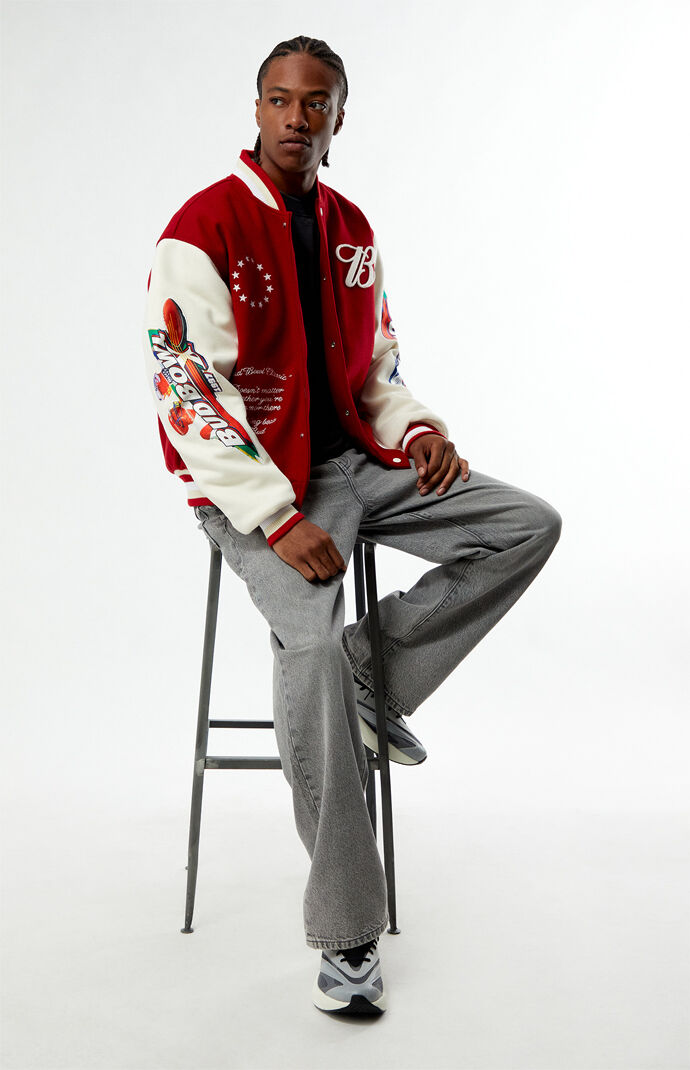 Budweiser Bud Bowl Red Varsity Jacket | Pacsun