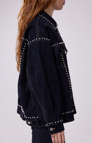 Micah Pearl Oversized Denim Jacket image number 3