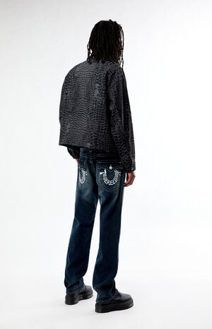 Ricky Warped Logo Dark Blue Straight Leg Jeans image number 1