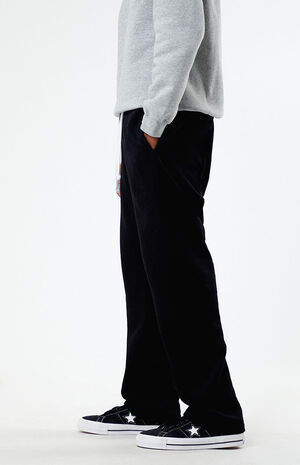 Black Baggy Fleece Sweatpants image number 3