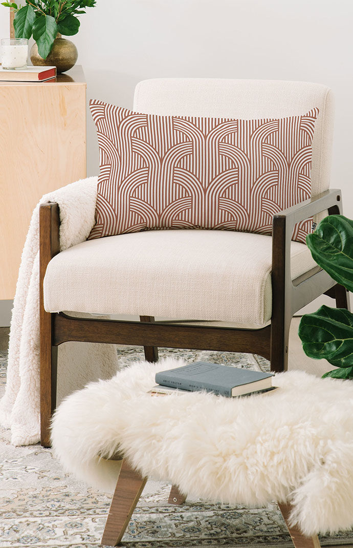 Deny Designs Beige Print Large Oblong Throw Pillow PacSun