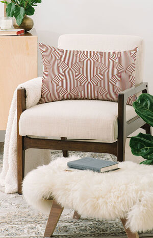 Beige Print Large Oblong Throw Pillow image number 2