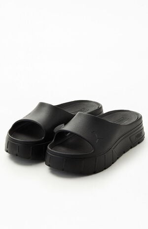 Women's Black Mayze Stack Injex Slide Sandals image number 2
