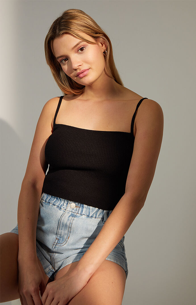 Lace Up Back Tank Top