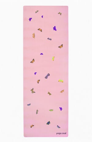 Pink Butterfly Yoga Mat image number 1