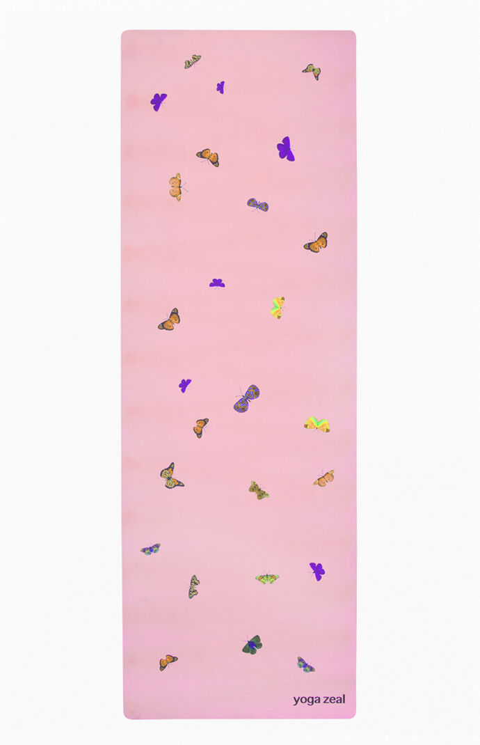Pink Butterfly Yoga Mat