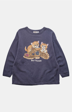 '90s Best Friend Cats Crew Neck Sweatshirt image number 1