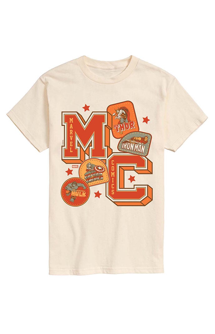 Hybrid Apparel Marvel MC Collegiate Patches T-Shirt