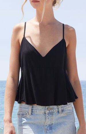 Black Tiffany Cropped Tank Top image number 2
