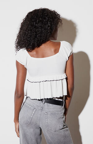 Ruffle Scoop Neck Top image number 3