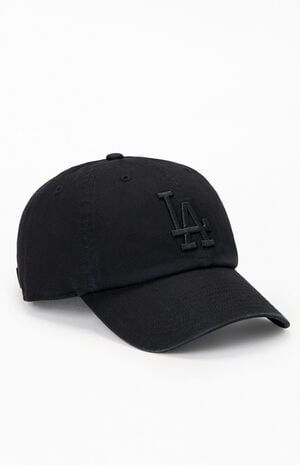 Black LA Dodgers Clean Dad Hat image number 1