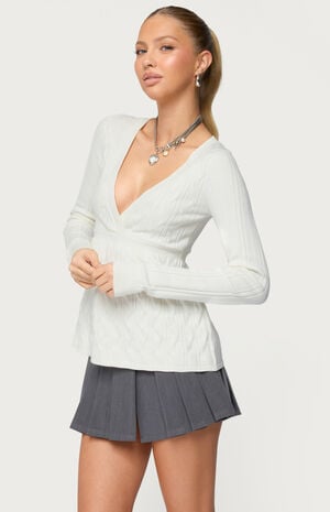 Saphey Babydoll Cable Knit Top image number 2