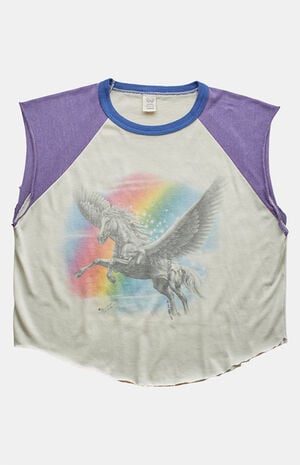 80s Unicorn Cropped Graphic Top image number 1