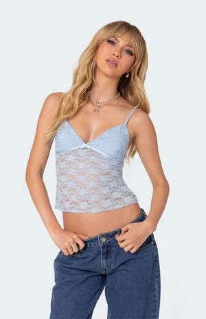 Eira Sheer Lace Tank Top image number 1