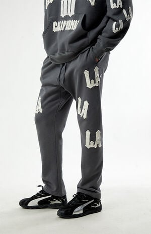 LA Applique Fleece Straight Leg Sweatpants image number 3