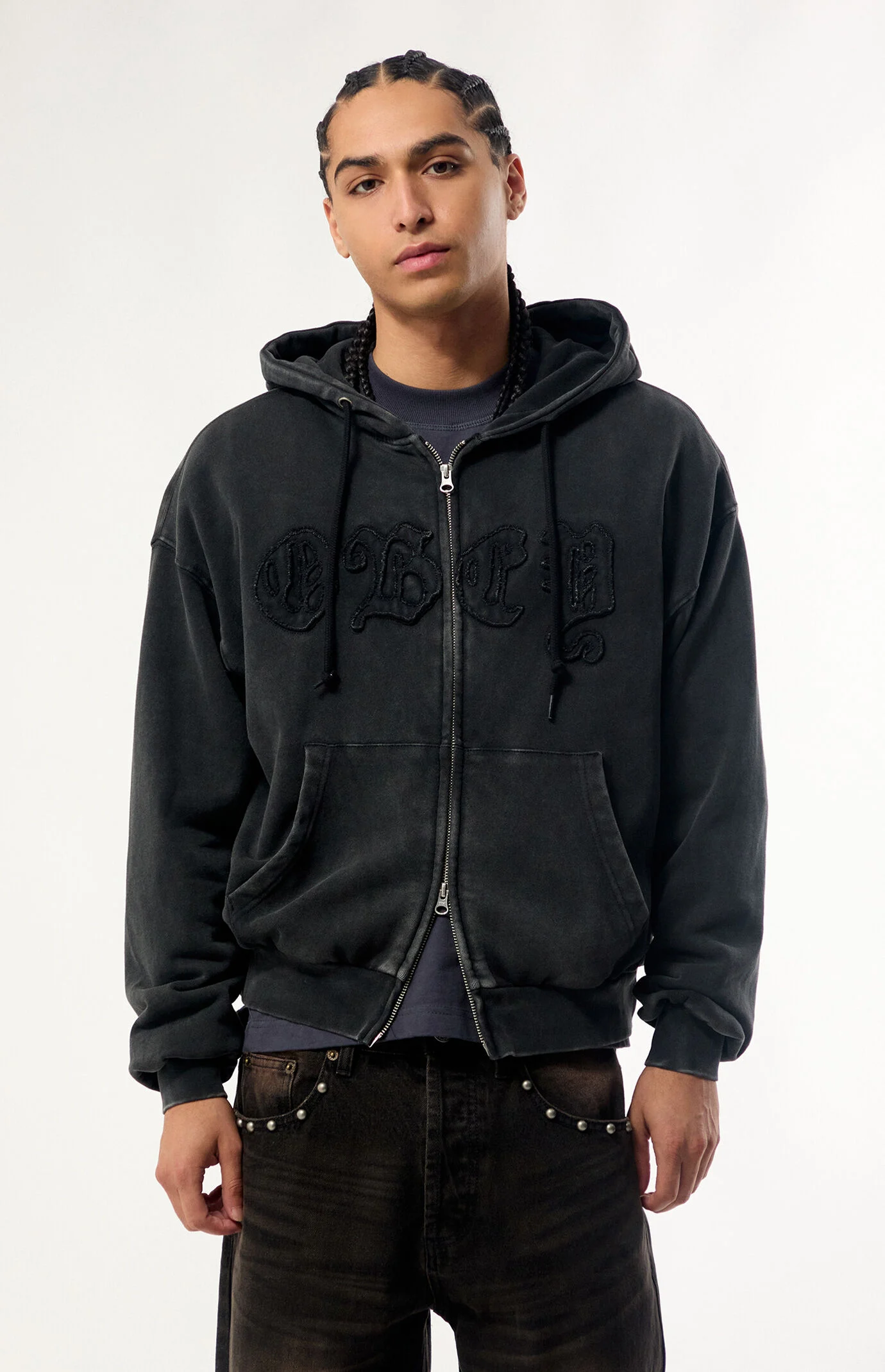 Obey Gothic Zip Up Hoodie