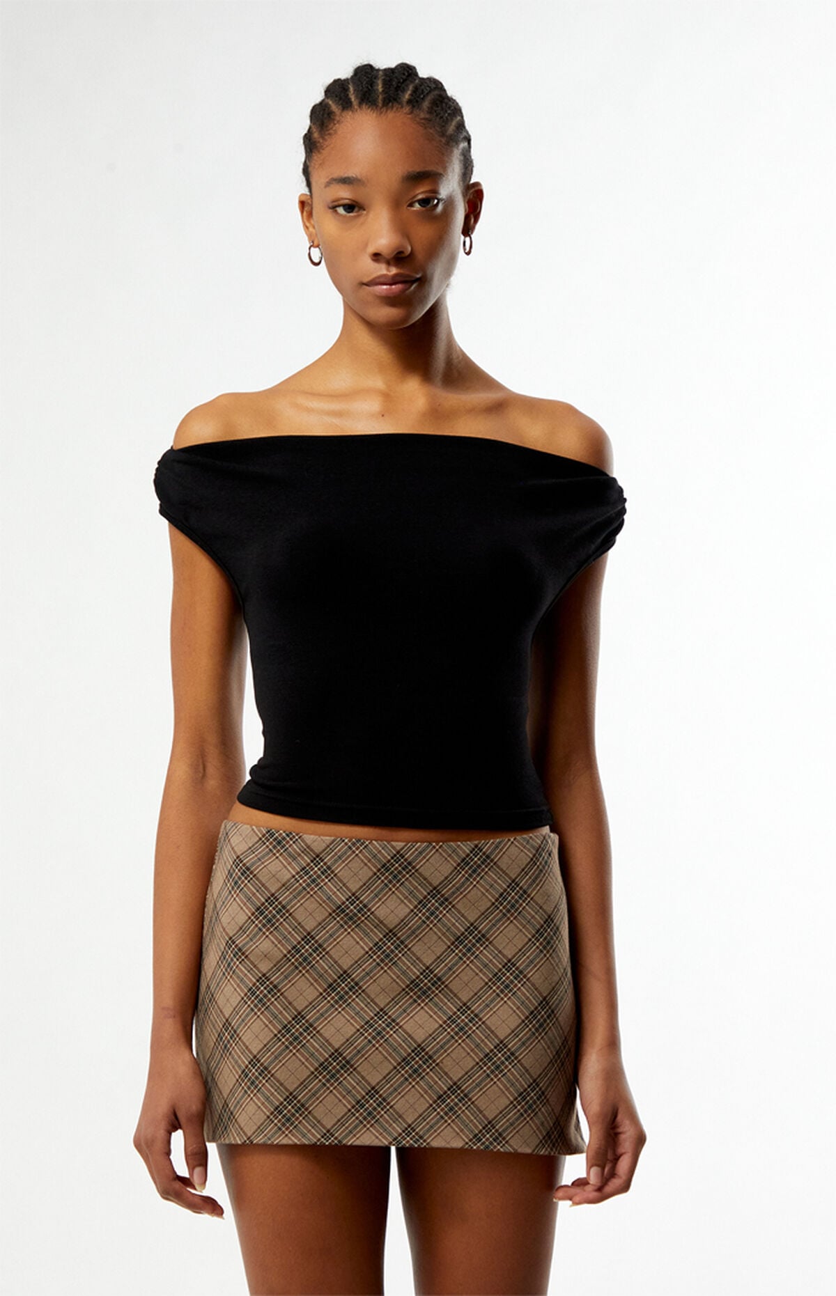 PacSun Rhythm Juno Velvet Off-The-Shoulder Top