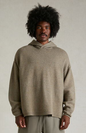 Heather Grey Sweater Knit Hoodie image number 2