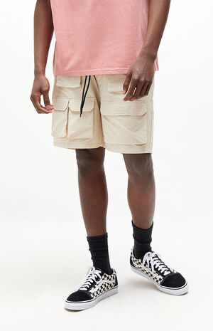 Stone Nylon Cargo Shorts image number 2
