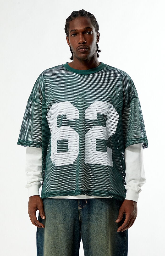 Pacsun 62 Mesh Jersey 2fer Long Sleeve T-Shirt