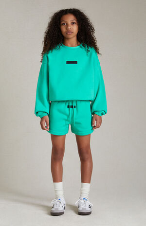 Essentials Mint Leaf Fleece Running Shorts image number 1