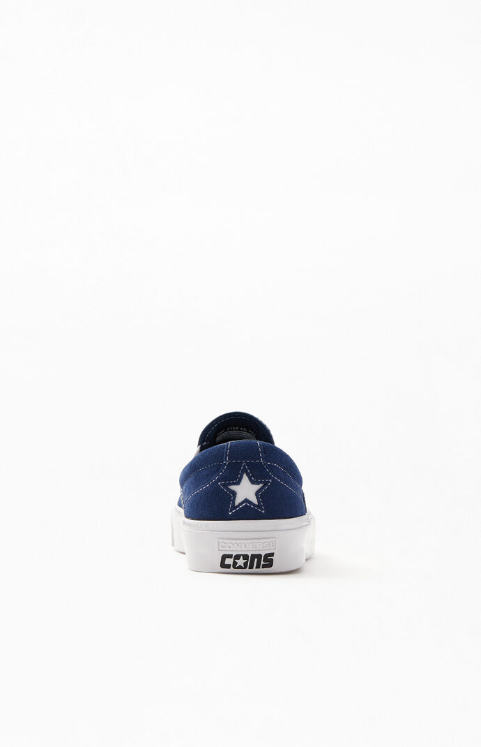 Navy One Star Slip-On Shoes