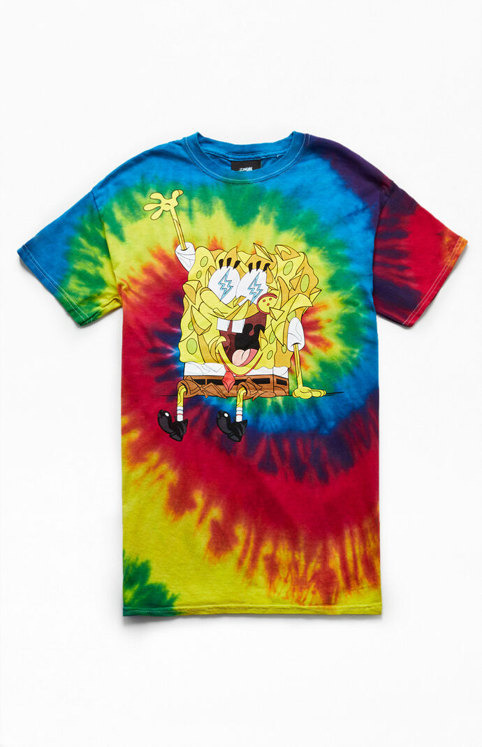 J Balvin X Louis De Guzman Spongebob Tie Dyed T Shirt At Pacsun Com
