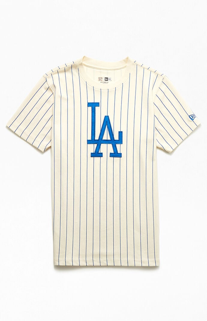 ★New Era★LA DodgersスローバックグレーピンストライプTシャツ New Era Dodgers Pinstripe T-Shirt | PacSun