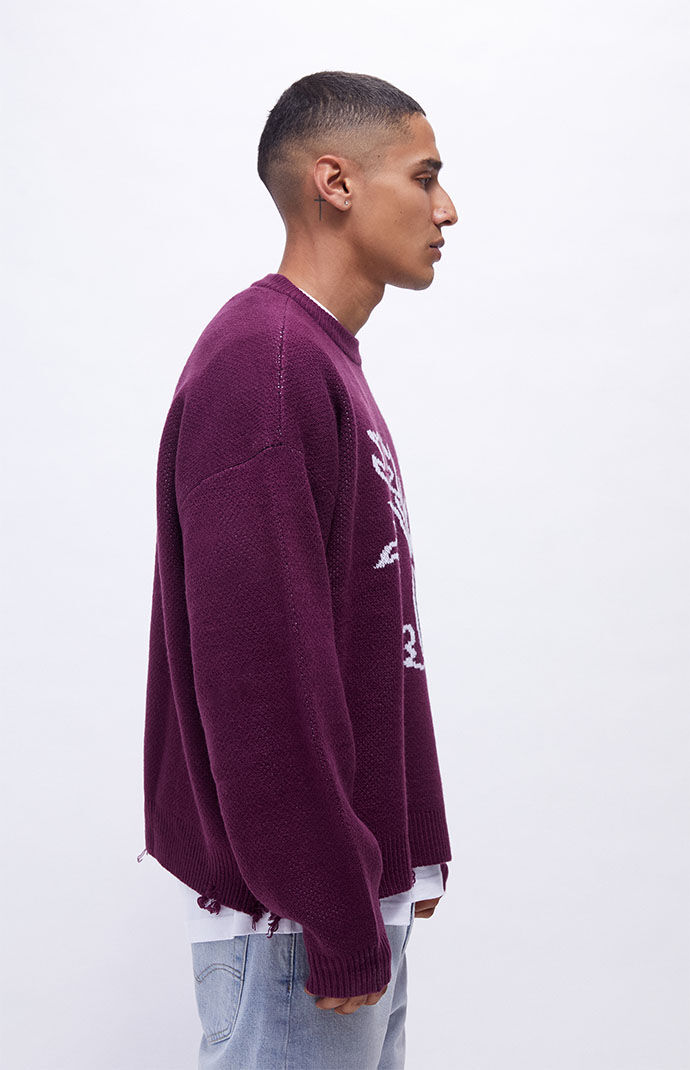 Burgundy crop sweater top