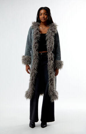 Faux Suede Fur Coat image number 3