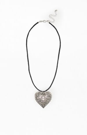 Cleo Heart Pendant Rope Necklace image number 1