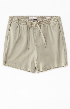 Green Twill Volley Shorts image number 1