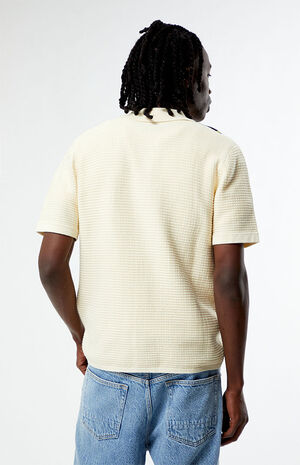 Cream Jacquard Button Down Shirt image number 4