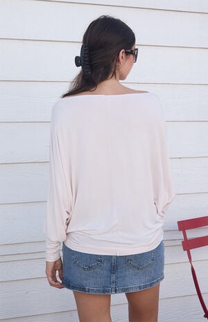 Light Pink Aina Off-The-Shoulder Long Sleeve Top image number 4