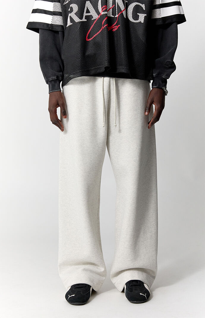 Pacsun Heather Oatmeal Fleece Extreme Baggy Sweatpants
