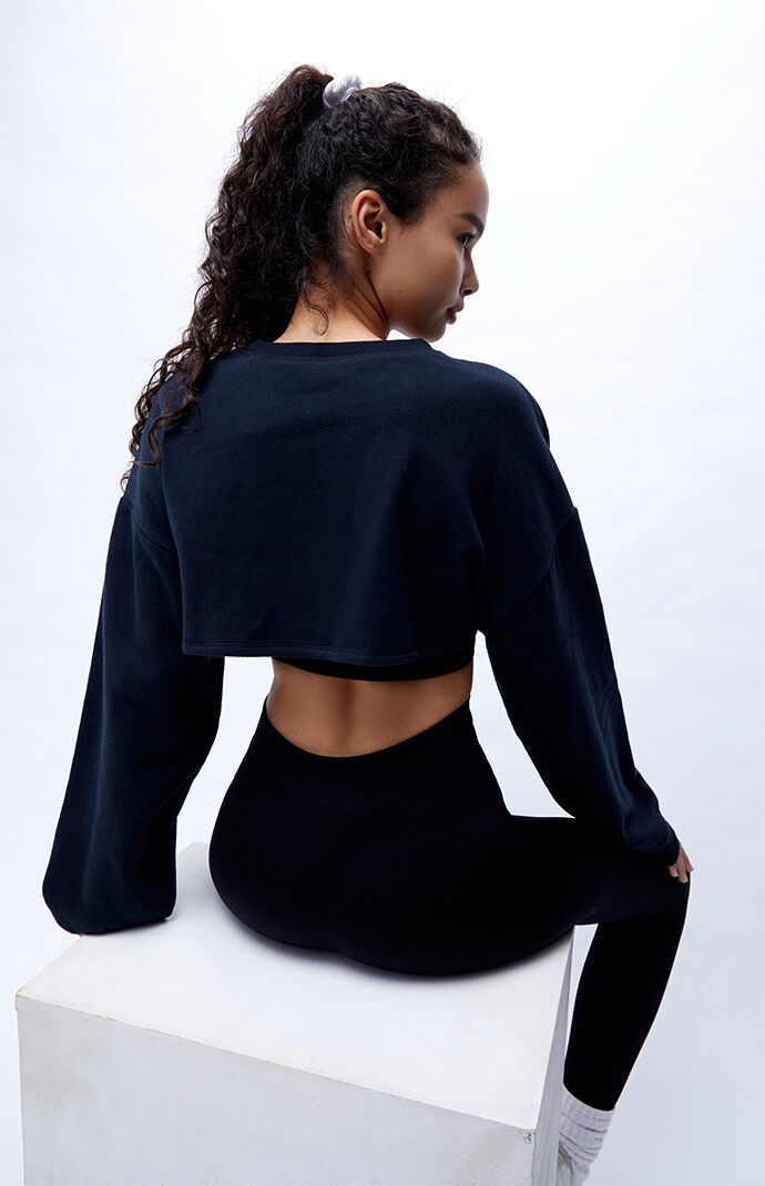 cropped fleece sweatshirt