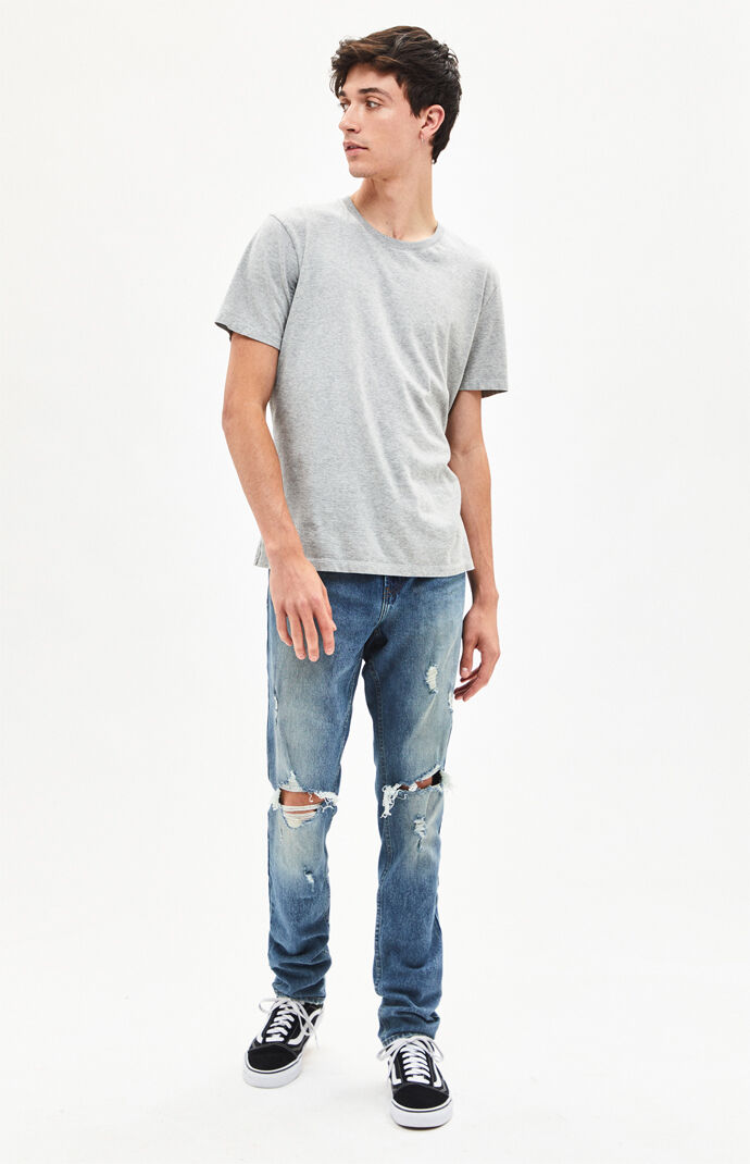 Light Ripped Stacked Skinny Jeans