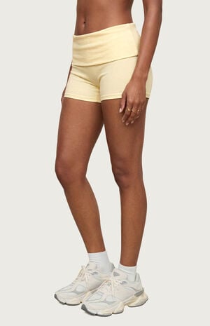 Audrea Ribbed Foldover Biker Shorts image number 2