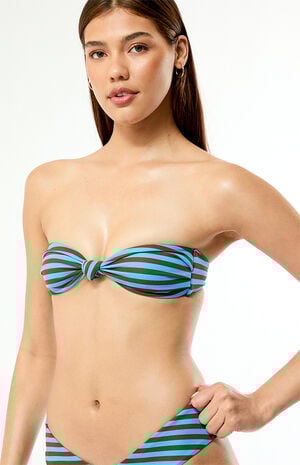 Striped Textured Frida Bandeau Bikini Top image number 3