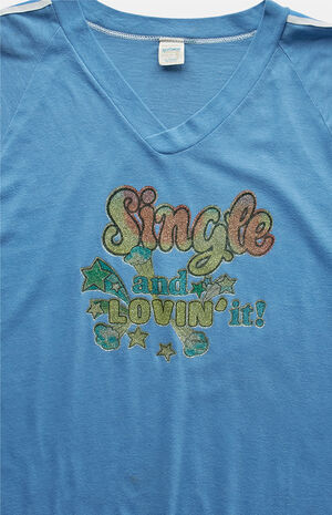 '90s Single and Loving It V-neck Graphic T-Shirt image number 2