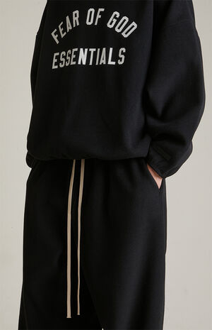 Black Brushed Yarn Relaxed Sweatpants image number 5