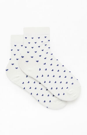 White & Navy Heart Socks image number 2