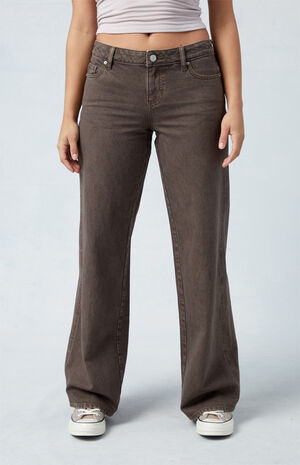 Eco Brown Low Rise Baggy Jeans image number 2