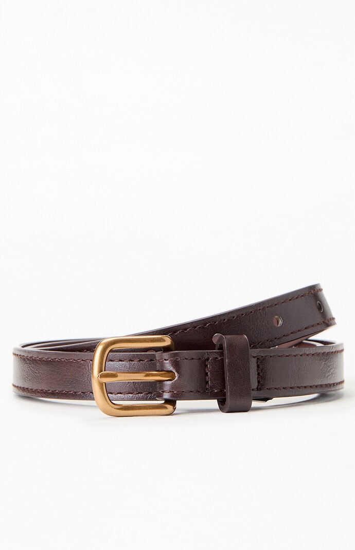 John Galt Faux Leather Skinny Buckle Belt | PacSun