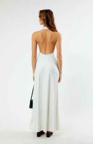 Rhinestone Halter Cowl Neck Maxi Dress image number 4