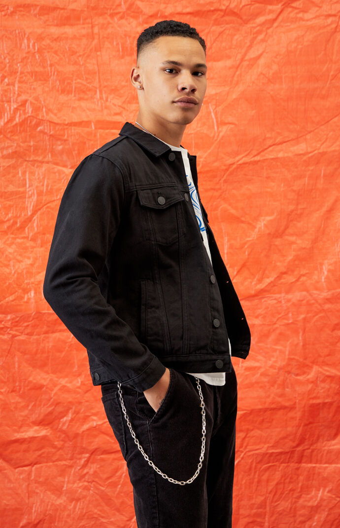 Black denim 2025 jacket pacsun