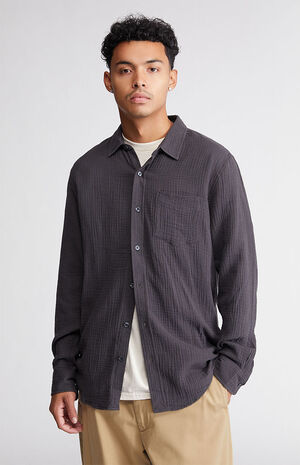 Black Classic Textured Long Sleeve Shirt image number 1